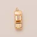 Detailed top view of a gold-plated vintage car charm for DIY jewelry and accessories - Taxi Pendant