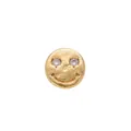 Piccolo ciondolo a forma di faccina dorata con due occhi in cristallo lucente ! - Faccina sorridente