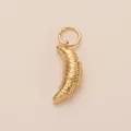 Detailed close-up showing the intricate golden spiral texture of a croissant-shaped charm - Croissant Pendant