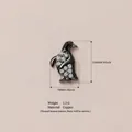 Elegante ciondolo a forma di pinguino nero con cristalli, materiale rame, altezza 11 mm. - Ciondolo Pinguino (Solo Ciondolo)