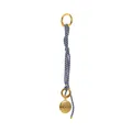Ciondolo per borsa retrò con corda blu e bianca e pendente a forma di occhio dorato - Ciondolo Borsa Occhio Blu Scuro / Blu scuro