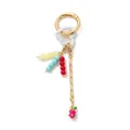 Porte-clés DIY doré avec perles colorées et breloque fraise pour décoration de sac - Pendentif Perles Colorées