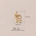 Ciondolo a forma di elefante in rame dorato con dettaglio in cristallo e dimensioni - Ciondolo Elefante (Solo Ciondolo)