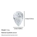 Zircone sintetico bianco a taglio pera 4x2mm di alta qualità per la creazione di gioielli DIY - Aprile
