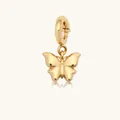 Exquisito adorno para zapatos de mariposa dorada con diseño minimalista y brillo metal - Mariposa