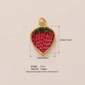 Detailed strawberry-shaped copper charm pendant for DIY jewelry making, 20x15mm size. - Pink Strawberry Charm (11)