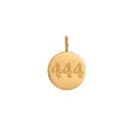 Polished gold-plated titanium steel round pendant with engraved 444 angel numbers - 444 Protection Number Charm