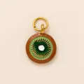 18K gold plated enamel kiwi fruit slice pendant charm for DIY keychain and bag accessories - Kiwi Pendant