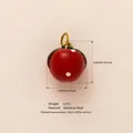 Red cherry pendant charm in stainless steel with 12mm dimensions and 6.9g weight - Tomato Pendant