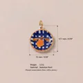 Pendentif en céramique à damier plaqué or 18 carats en acier inoxydable pour bijoux DIY - Pendentif Citron No.5
