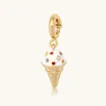 Elegante colgante de helado dorado con puntos de esmalte de colores para calzado moda - Helado