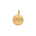 Minimalist round gold-plated titanium steel pendant with unique engraved 999 number design - 999