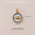 Pendentif croissant en acier inoxydable 316 avec finition plaquée or 18 carats - Pendentif Motif Coquillage No.11