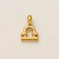 Gold-plated stainless steel Libra zodiac charm for DIY shoe accessories with a shiny finish - Libra Zodiac Pendant / Gold