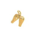 Golden pinky swear gesture pendant made of stainless steel for DIY jewelry - Hands (MQBK24052902Y)