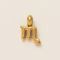 Gold Scorpio zodiac symbol pendant in stainless steel for DIY jewelry and shoe accessories - Scorpio Zodiac Pendant / Gold