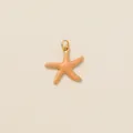 Detailed view of a peach-orange and gold starfish charm for DIY jewelry creation. - Pink Starfish Pendant (Pendant Only, Without Chain)