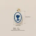 Colgante ovalado de cobre hecho a mano con diseño de vidrio azul accesorio para joyas - Colgante Copa de Vino (Sin Cadena)