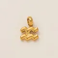 18K gold-plated stainless steel Aquarius zodiac sign charm for DIY jewelry and crafts - Aquarius Zodiac Pendant / Gold
