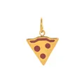 Dainty gold-plated pizza slice pendant in stainless steel for jewelry making diy - Cake