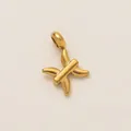 18K gold plated stainless steel Pisces zodiac pendant charm for DIY jewelry craft - Pisces Zodiac Pendant / Gold
