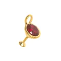 Elegant gold-tone stainless steel pendant featuring a faceted red gemstone for DIY jewelry - Wine Glass