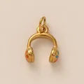 Pendentif en forme de casque en acier inoxydable plaqué or 18 carats avec points colorés - Casque doré