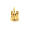 Elegant golden crown pendant charm made of stainless steel for DIY jewelry making projects - Crown