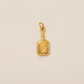 Pendentif raquette de pickleball doré en acier inoxydable plaqué or 18K pour bijoux DIY - Pickleball
