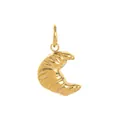 Polished gold-finished stainless steel croissant-shaped pendant for DIY jewelry crafts - Moon