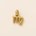 Virgo zodiac symbol charm pendant in 18K gold-plated stainless steel for DIY jewelry making - Virgo Zodiac Pendant / Gold