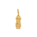 Minimalist polished golden stainless steel cylinder pendant charm for DIY jewelry making - Bullet Tip