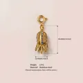 Rocket-shaped gold stainless steel pendant with colorful zircons and spring clasp - Rocket Pendant