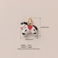 Detailed cute rocking horse enamel copper pendant jewelry in white and red finish - Spotted Horse (YKXS260412158GK) / White