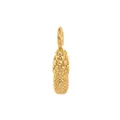 Polished gold-plated stainless steel rugby-shaped pendant for DIY jewelry charms - Pineapple