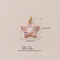 Detailed view of pink rabbit star pendant with dimensions and specifications. - Long-Eared Rabbit Star Pendant / Pendant Only (No Chain)