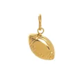Polished golden stainless steel American football pendant charm for DIY jewelry making - Rugby Ball