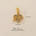 Gold-plated heart XOXO charm pendant in stainless steel with white zircon stone accents - Heart Pendant