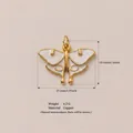 Detailed view of the gold-plated butterfly pendant charm with size and weight info - Gold Butterfly Pendant / Pendant Only (No Chain)