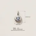 Small stainless steel heart pendant with faceted crystal, 13x8mm size parameter view. - 2 Heart Pendant / Steel