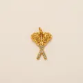 Pendentif bâtons de lacrosse croisés dorés avec strass brillants pour création bijoux DIY - Crosses de Lacrosse