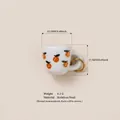Ciondolo a forma di tazza in miniatura con stampa arancia, accessorio in acciaio inossidabile - Ciondolo a Tazza Arancia / 17.5mm x 10.2mm