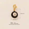 Minimalist stainless steel 8-ball charm pendant for necklaces, 10x12mm size details - Pendant 8