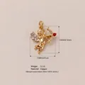 Pendentif ange Cupidon plaqué or 14K avec cœur rouge, vue détaillée pour bijoux DIY - Pendentif Cupidon archer uniquement (Sans chaîne) / 19mm x 17mm