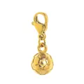 Pendentif ballon de football poli en acier inoxydable avec finition en or 18K - Pendentif Ballon de Football