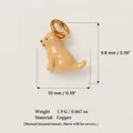 Petit pendentif en forme de chien en cuivre crème avec dimensions de 10mm et poids - 11 Pendentif Chien