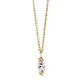 Elegant gold-plated necklace with a marquise-cut solitaire diamond-like pendant - Gold (Marquise Bezel-Set Style)