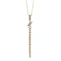 Primo piano della collana placcata oro con pietra baguette e nappa di diamanti brillanti. - Oro (Nappina Strass Baguette e Tondo)
