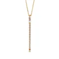 Primo piano della collana con nappine placcata in oro con zirconi a baguette e tondi. - Oro (Nappina Diritta Tutto Strass)
