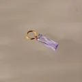 Elegant lavender rectangular zircon birthstone pendant with gold titanium steel ring - June Pendant (Alexandrite Color)